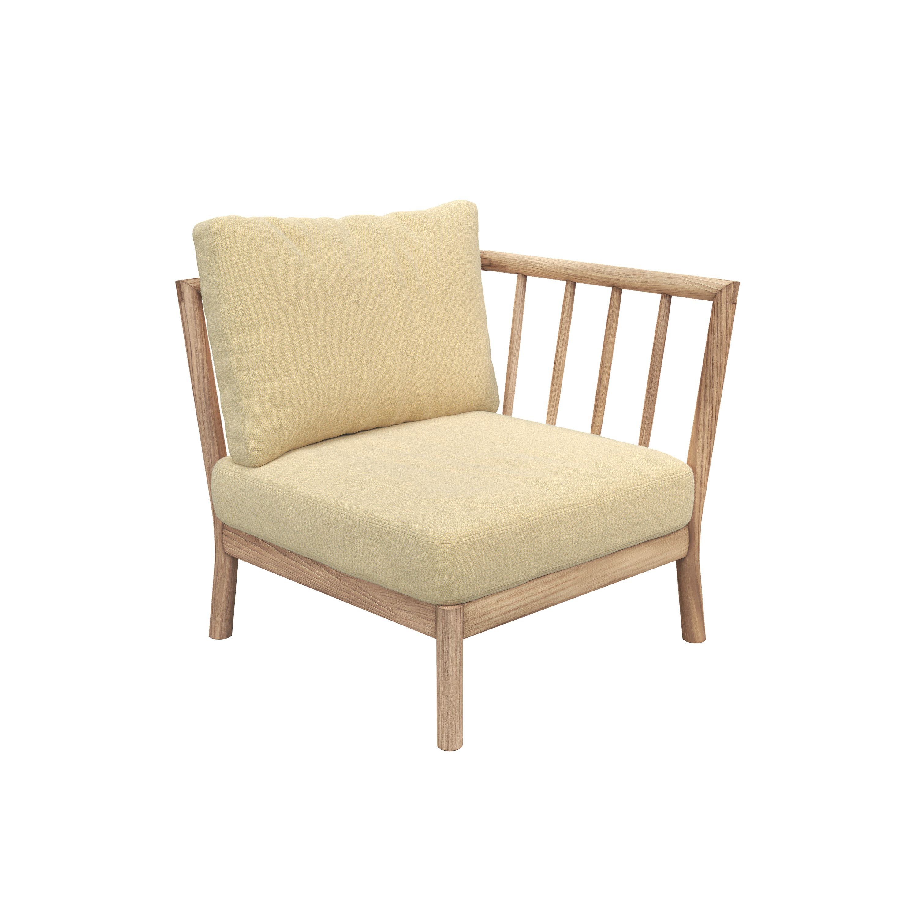 Tradition Outdoor End Seat Module - Honey Yellow