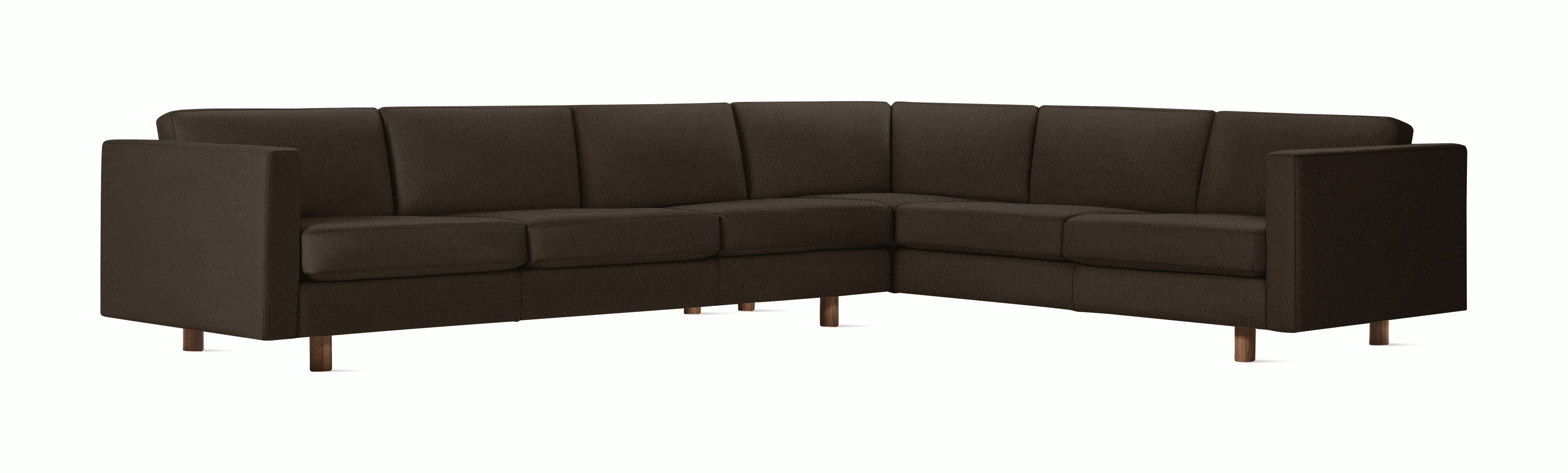 Lispenard Sectional in java brown leather  with 4" legs.