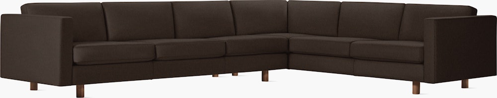 Lispenard Sectional in java brown leather  with 4" legs.
