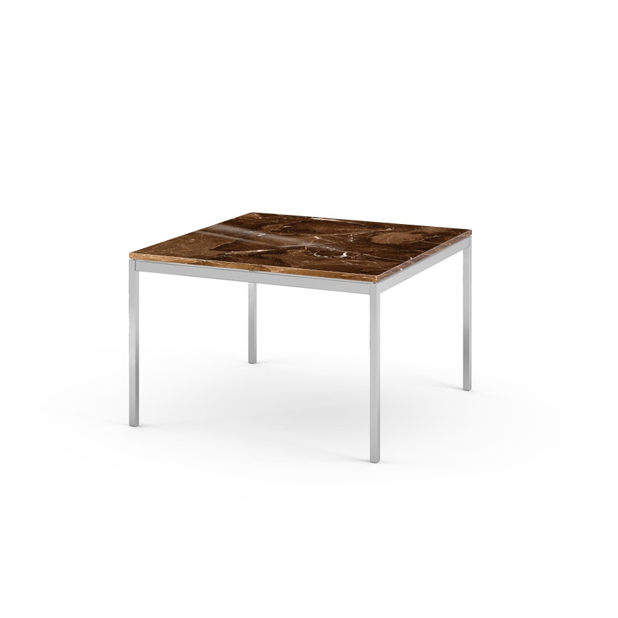 Florence Knoll Square End Table  - 29.5,Polished Espresso, Polished Chrome