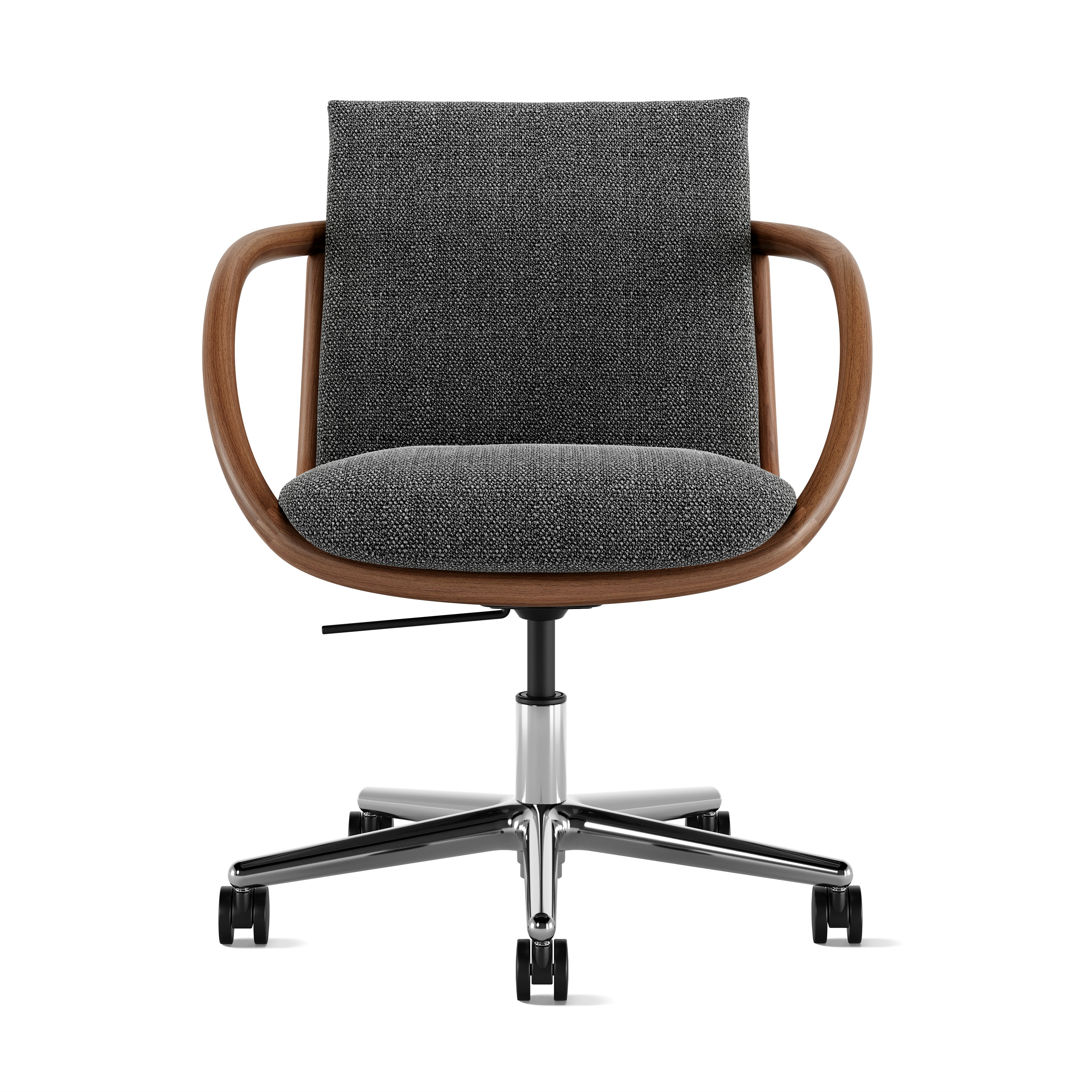 Full Loop Task Chair - Capri Anthracite,  Walnut,  Polished Aluminum