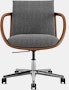 Full Loop Task Chair - Capri Anthracite,  Walnut,  Polished Aluminum