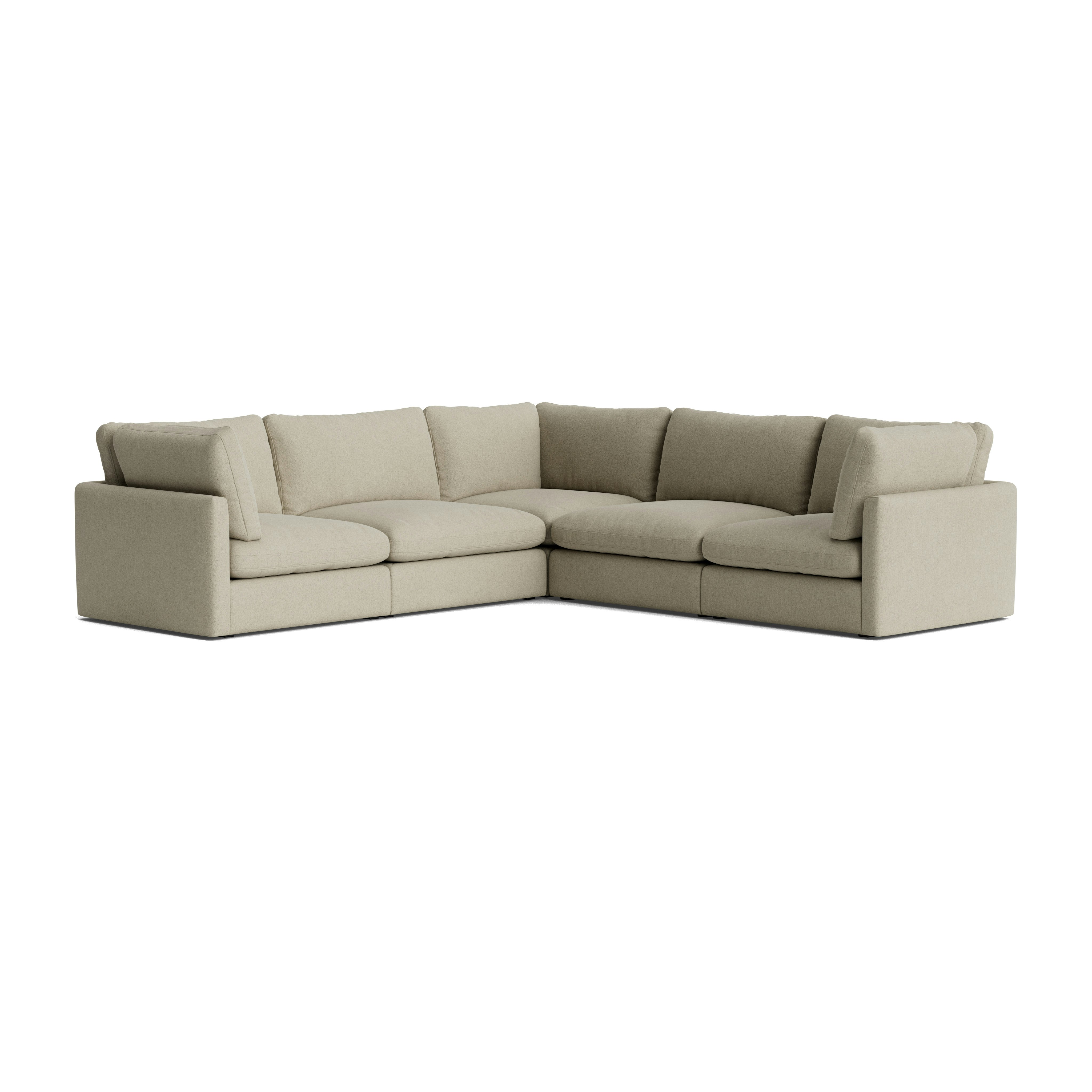 Hackney Lounge Compact Corner Sectional - Pecora, Cream