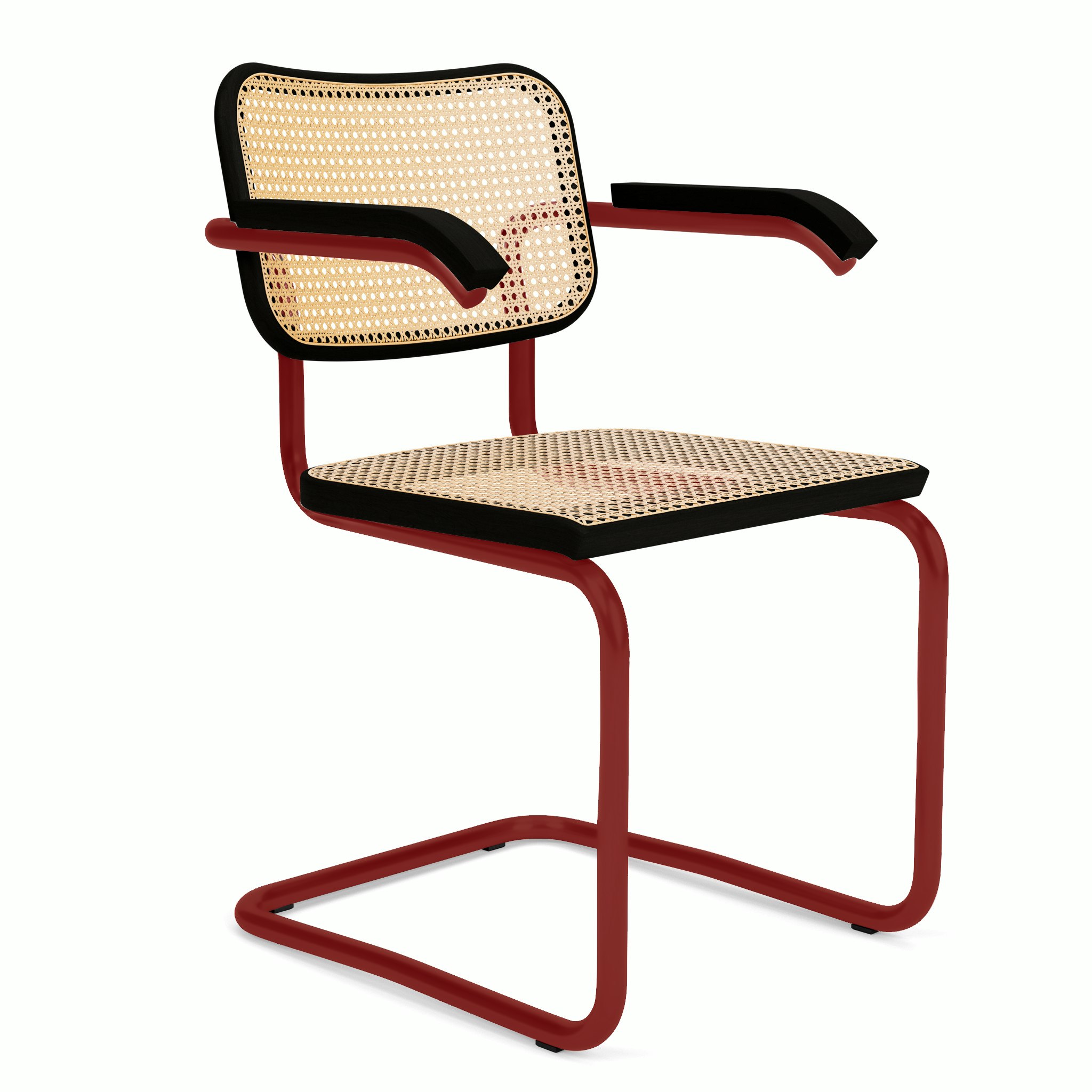 Cesca Chair - Cane,  Ebonized Beech,  Red
