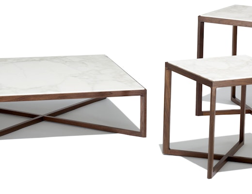 Krusin Side Tables and Coffee Table Krusin Side Tables with Calacatta marble