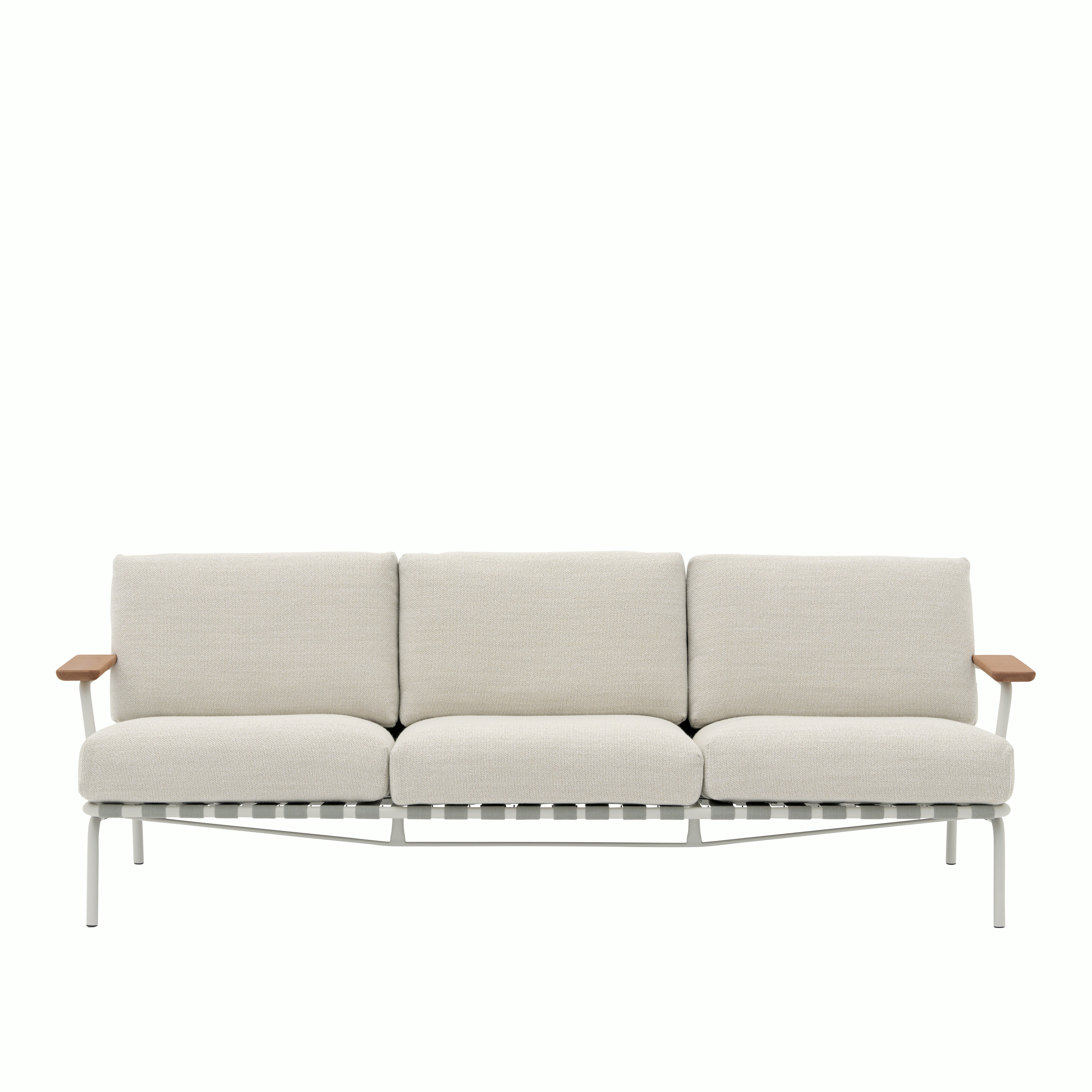 Settle Outdoor Sofa - Three Seater, Grey, Laze, Natural