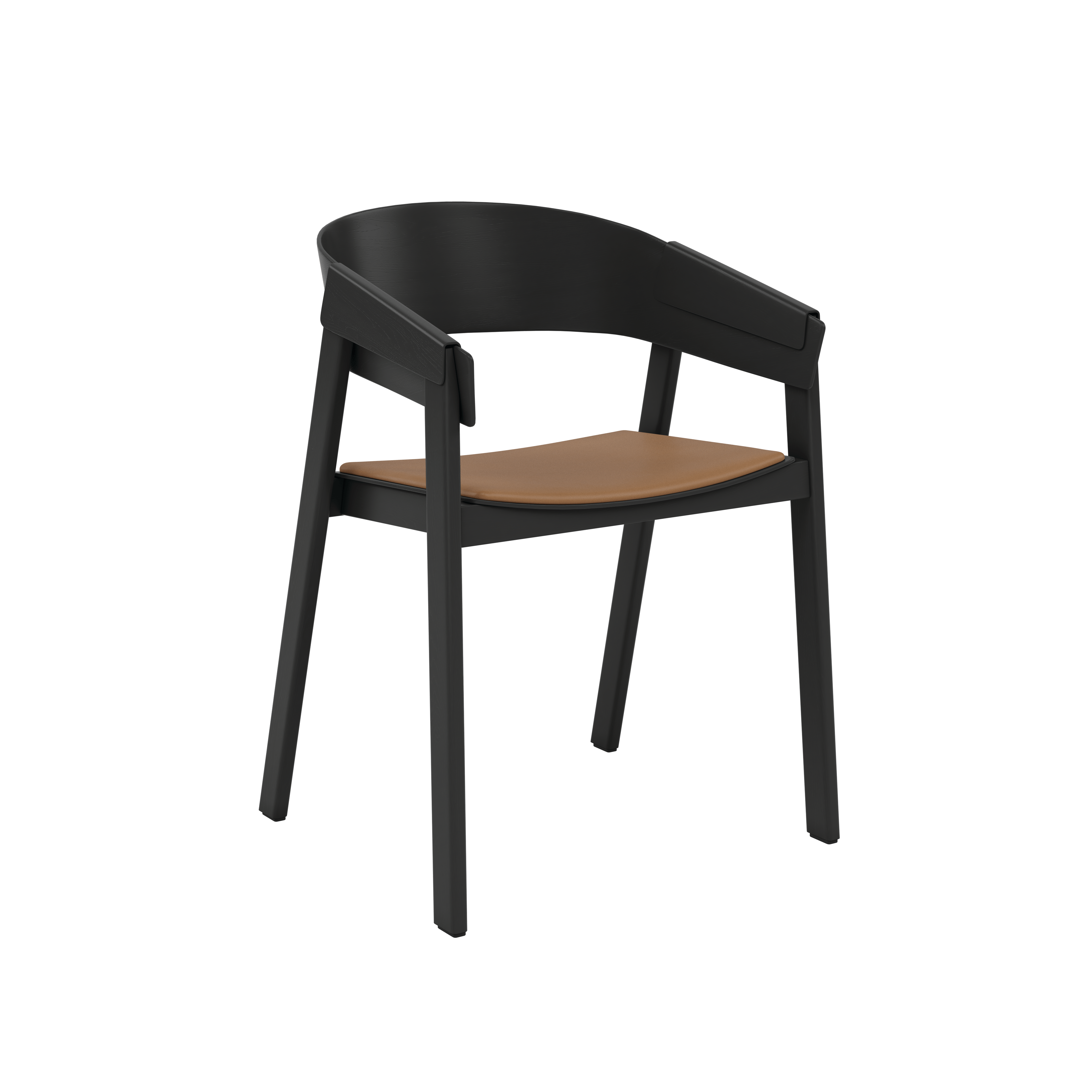 Cover Chair - Armchair, Refine Leather Cognac, Black Stained Oak Base