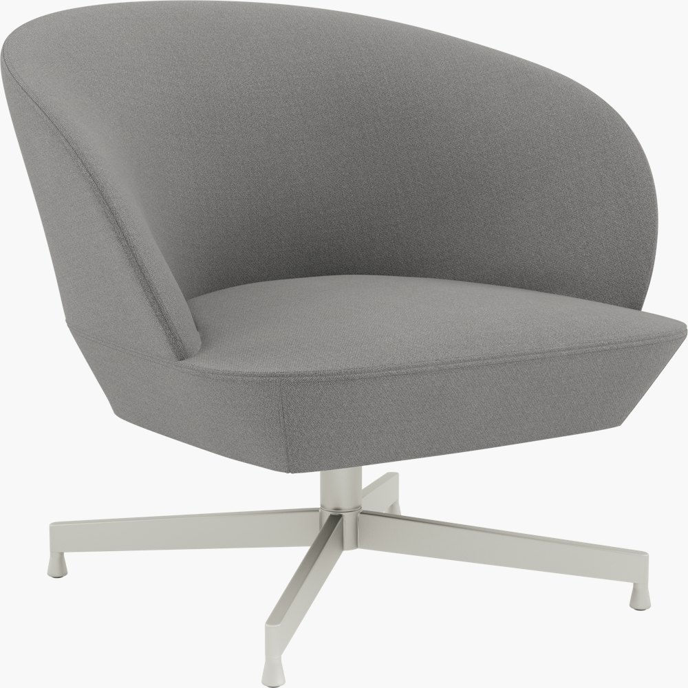 Oslo Lounge Chair, Vidar, 152 Dark Grey, Grey Base