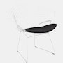 Bertoia Diamond Chair, White, Seat Pad, Hourglass, Caviar