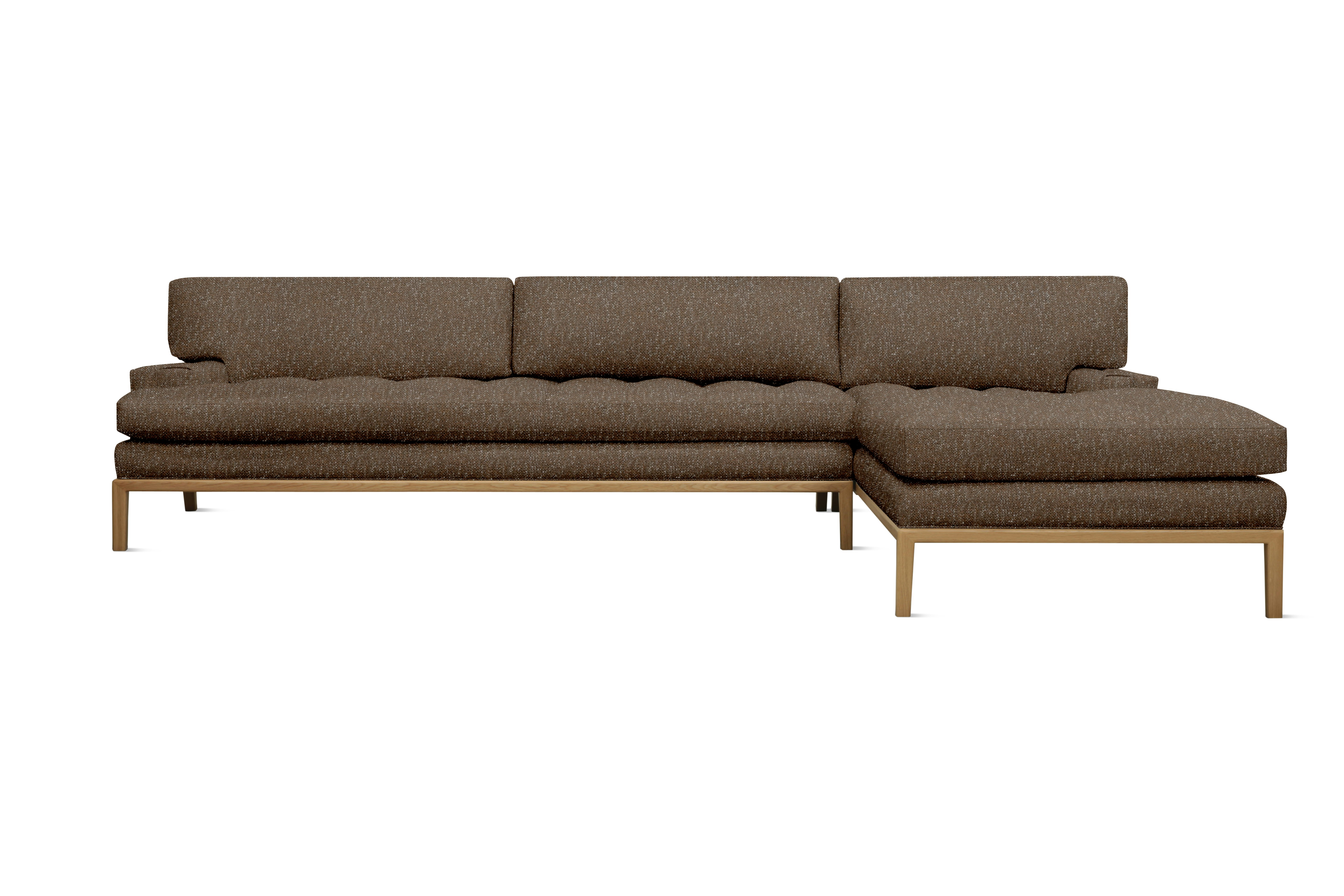Forster Sectional with Chaise - Right,  Novato,  Chocolate,  Oak