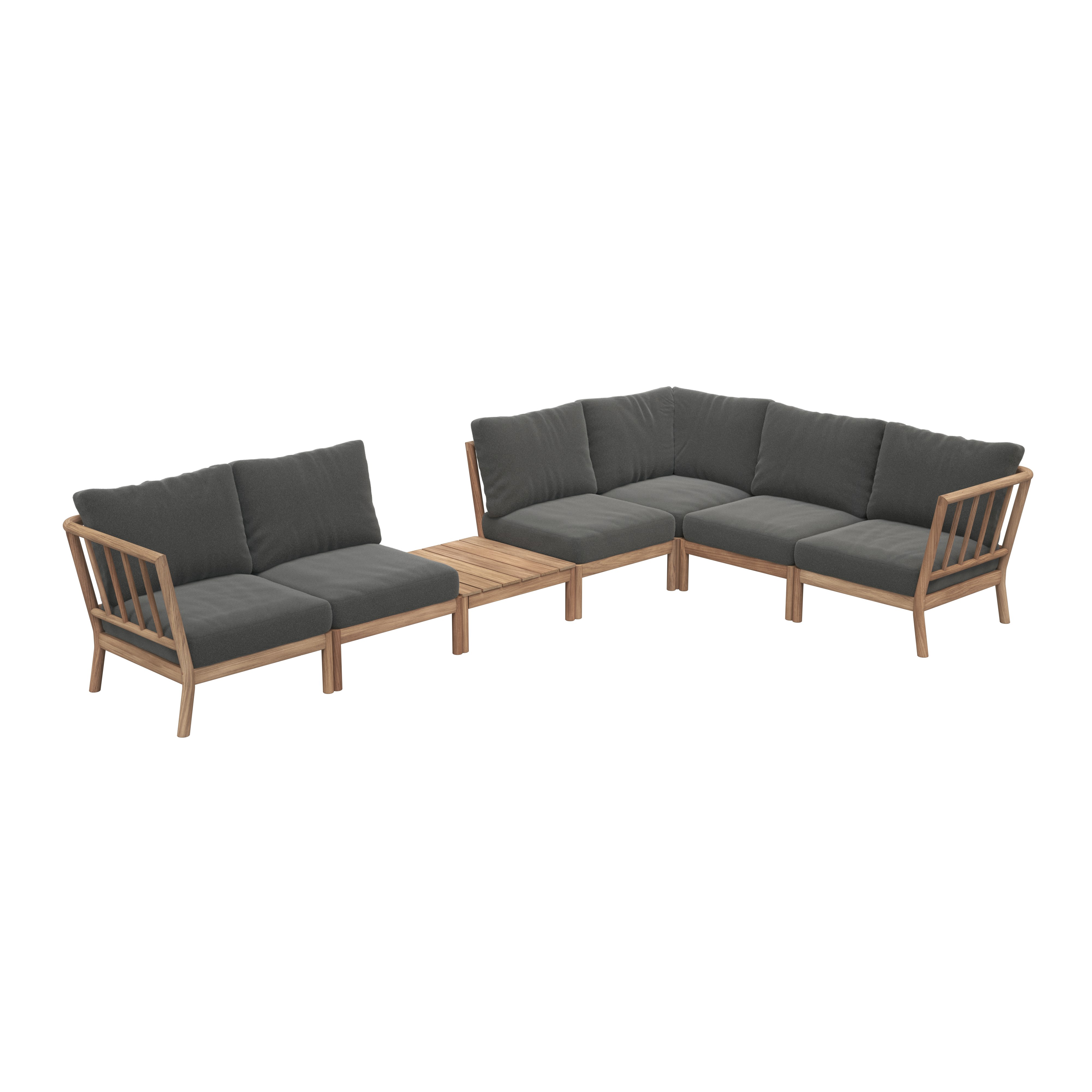 Tradition Outdoor Corner Sectional with Table - Charcoal