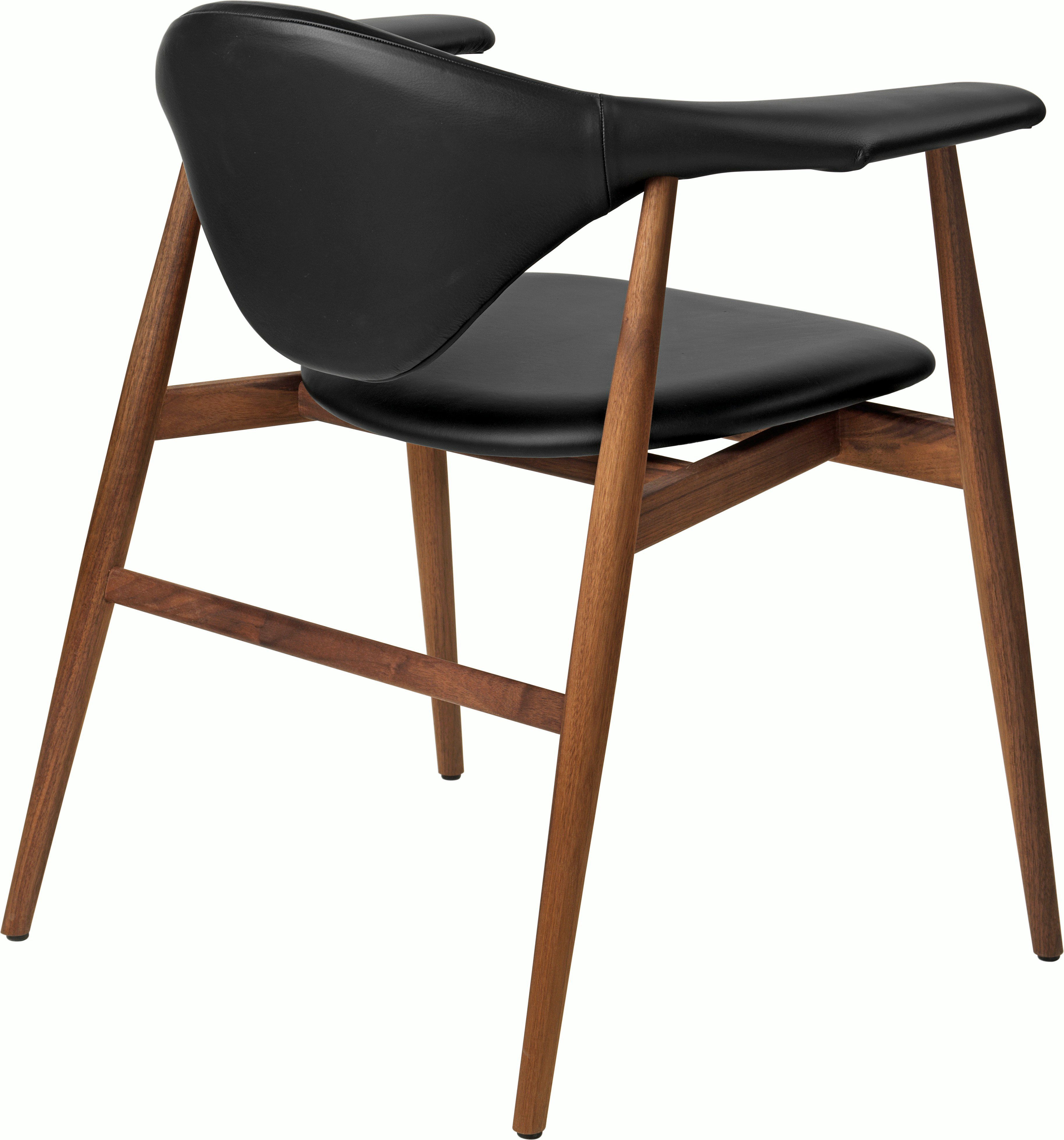 Masculo Chair in Walnut and Black Leather