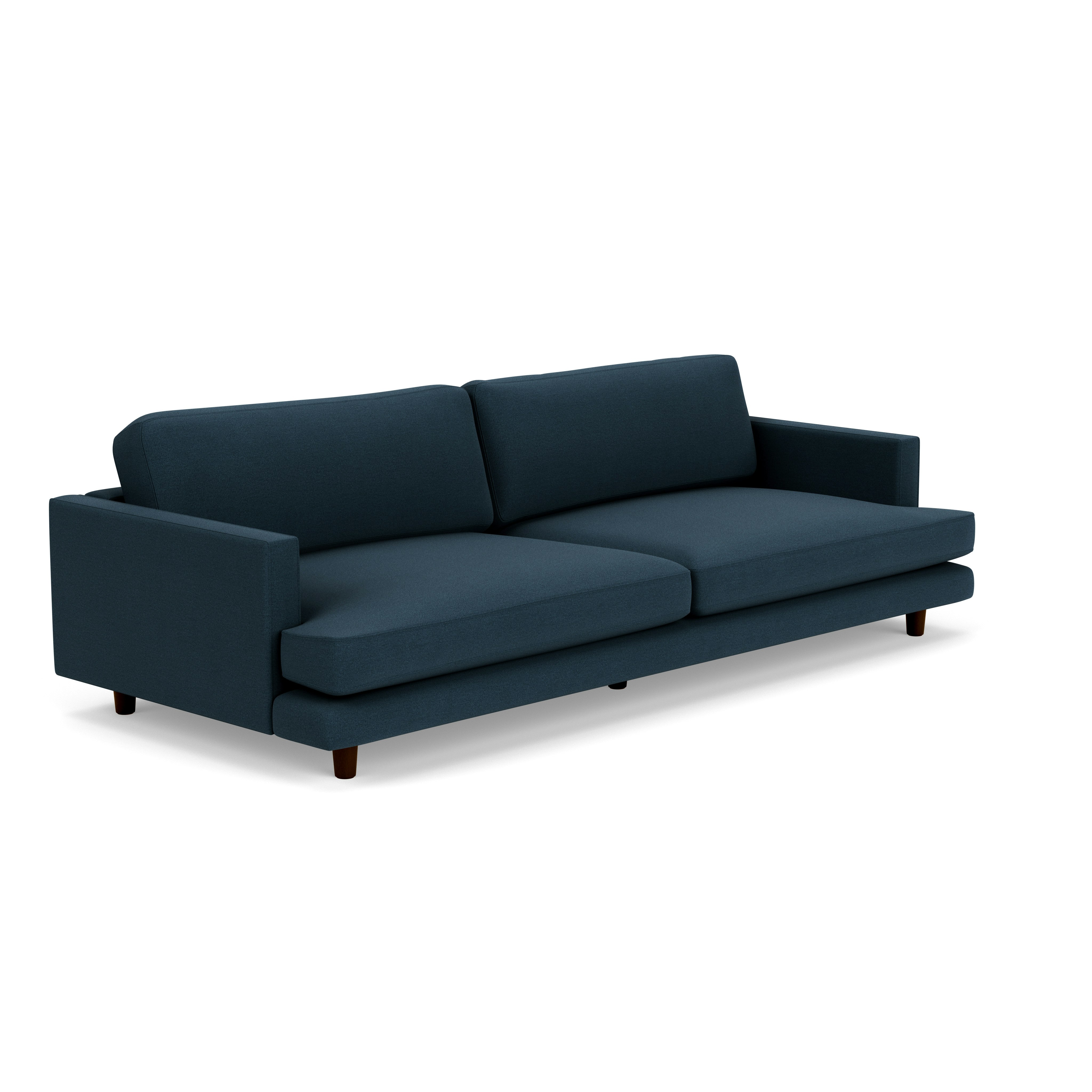 D'Urso Sofa - Hourglass, Indigo, Burnt Walnut on Oak