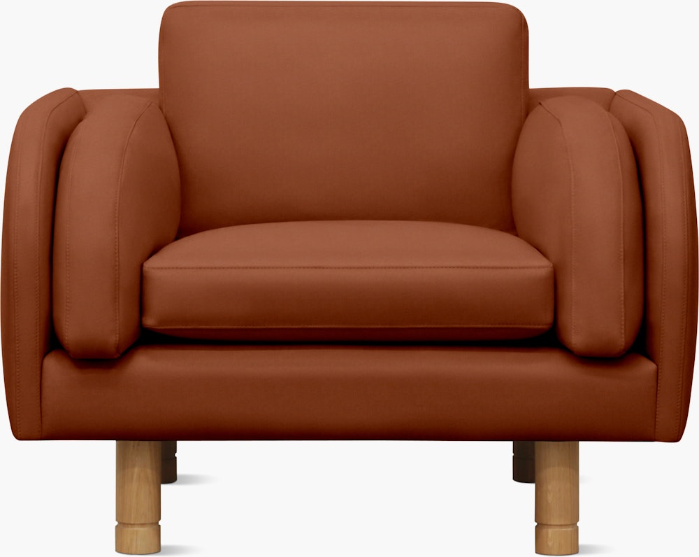 Moreno Lounge Chair - Marquis Velvet,  Rust,  Oak