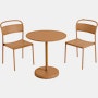 Linear Cafe Set - Round Table,  Burnt Orange