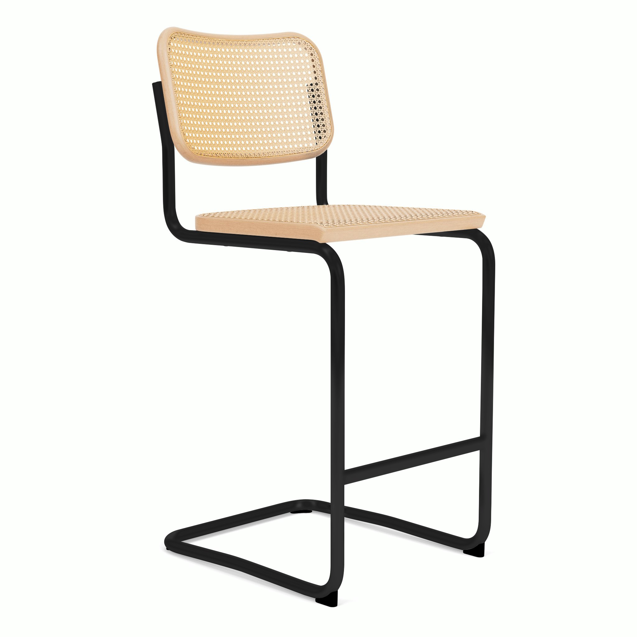 Cesca Stool - Cane,  Natural Beech,  Black