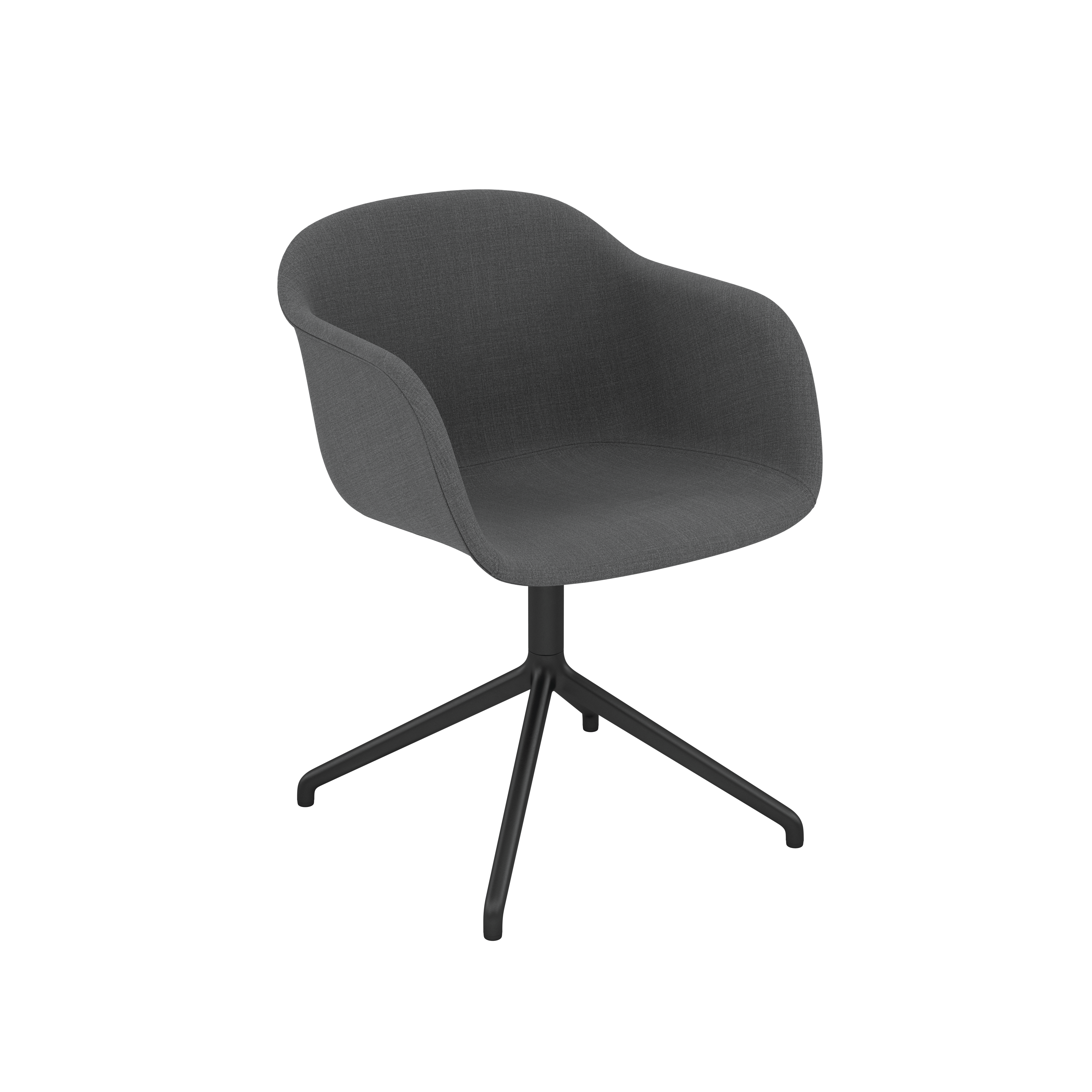 Fiber Swivel Chair - Armchair,  Remix,  163 Dark Grey,  Black Tube