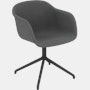 Fiber Swivel Chair - Armchair,  Remix,  163 Dark Grey,  Black Tube