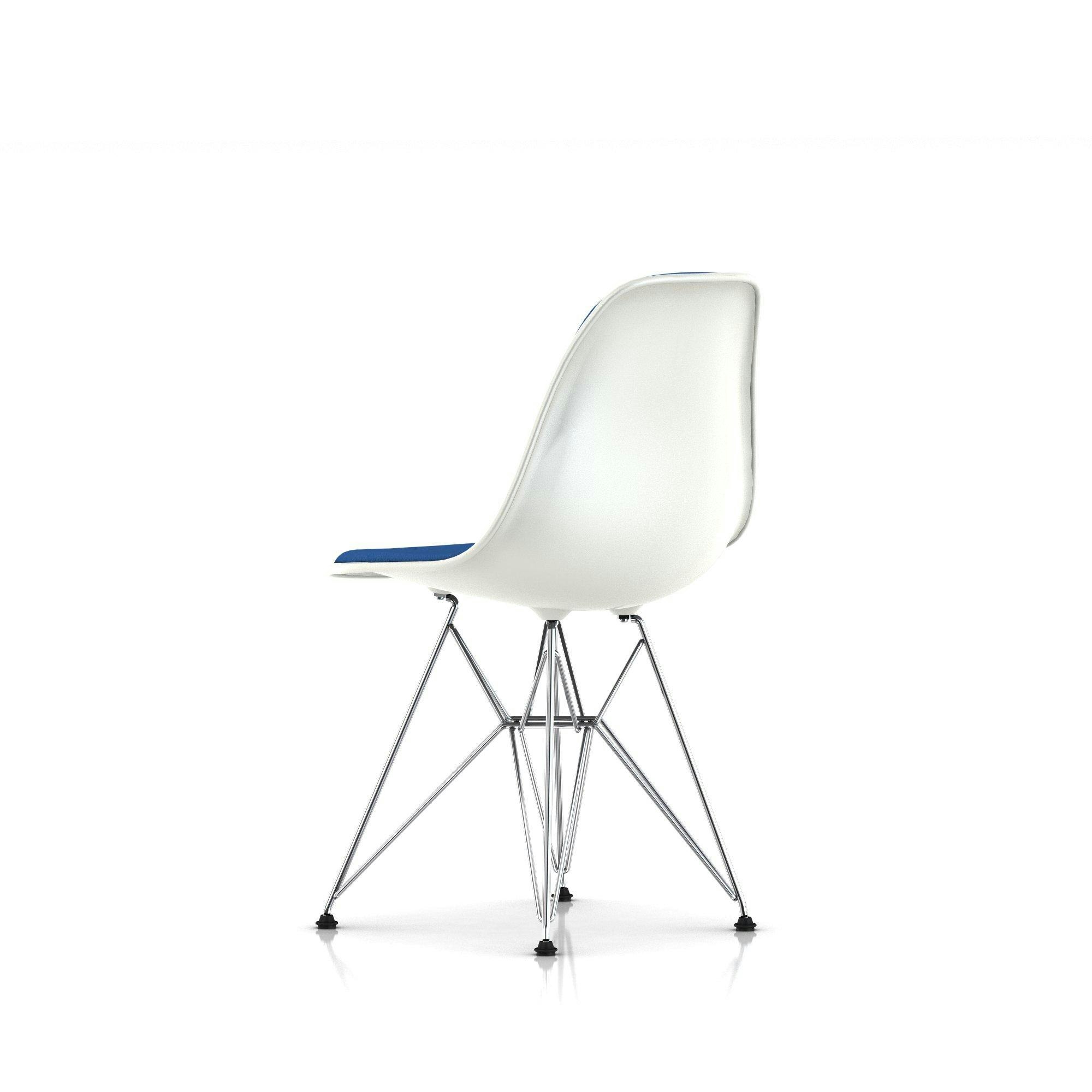Eames Upholstered Molded Plastic Side Chair DSR - Wire Leg