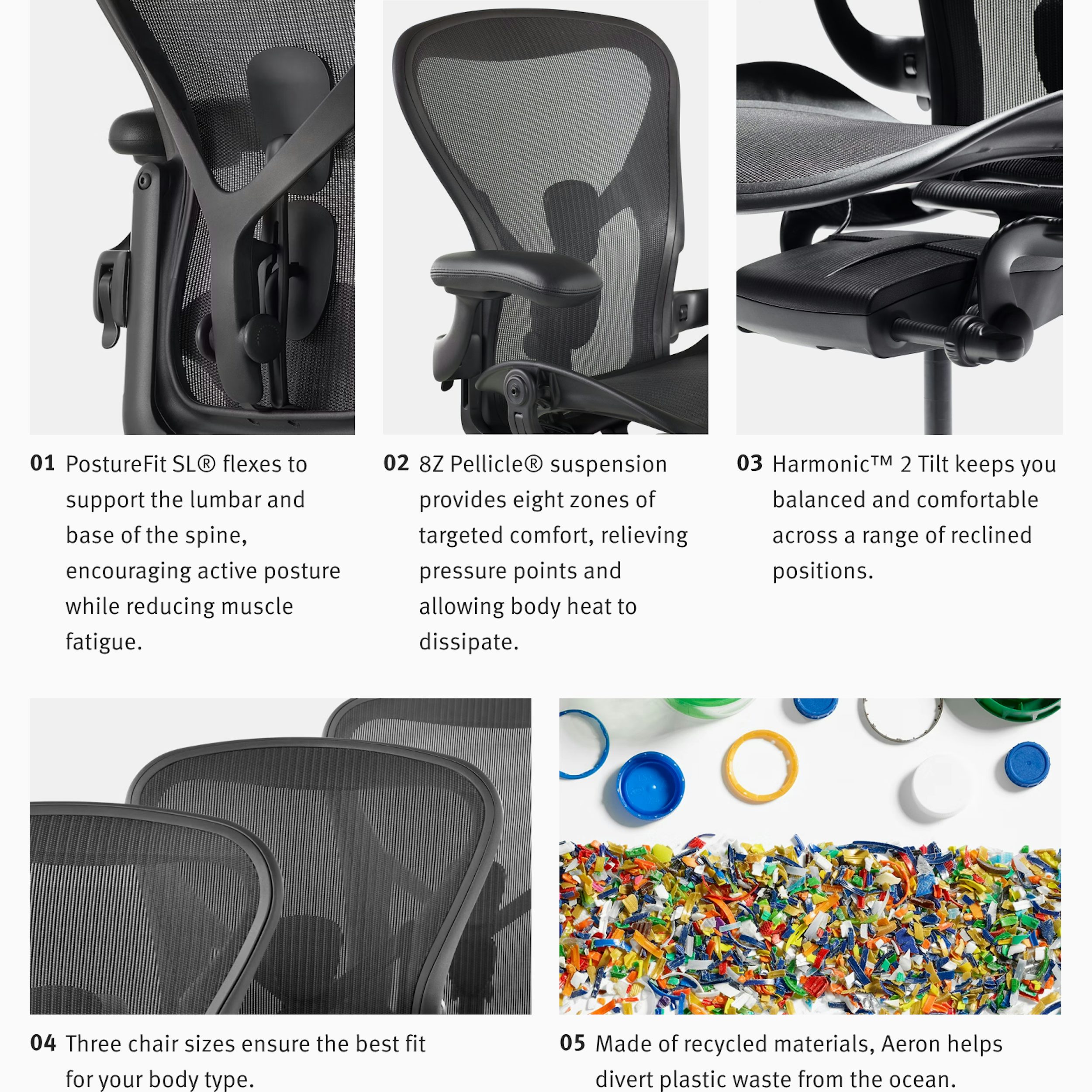 Lumbar Pad Herman Miller Aeron Remastered Posturefit Sl Adjustable