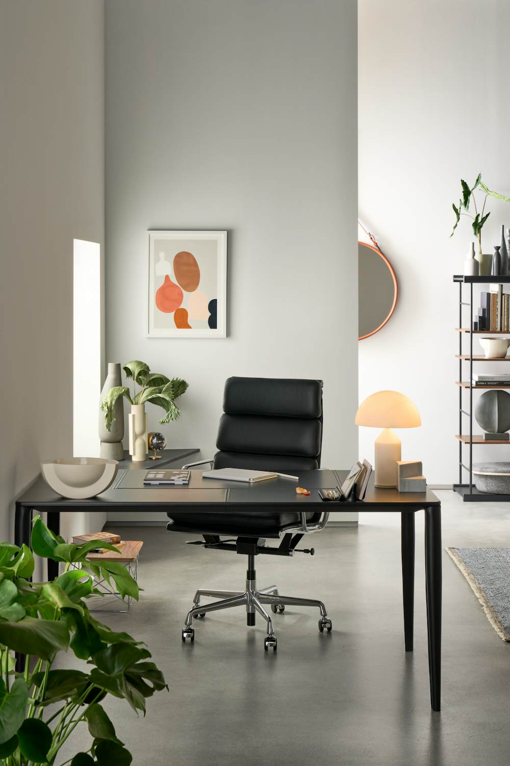 Vella Desk and Soft Pad Executive Chair in a home office setting