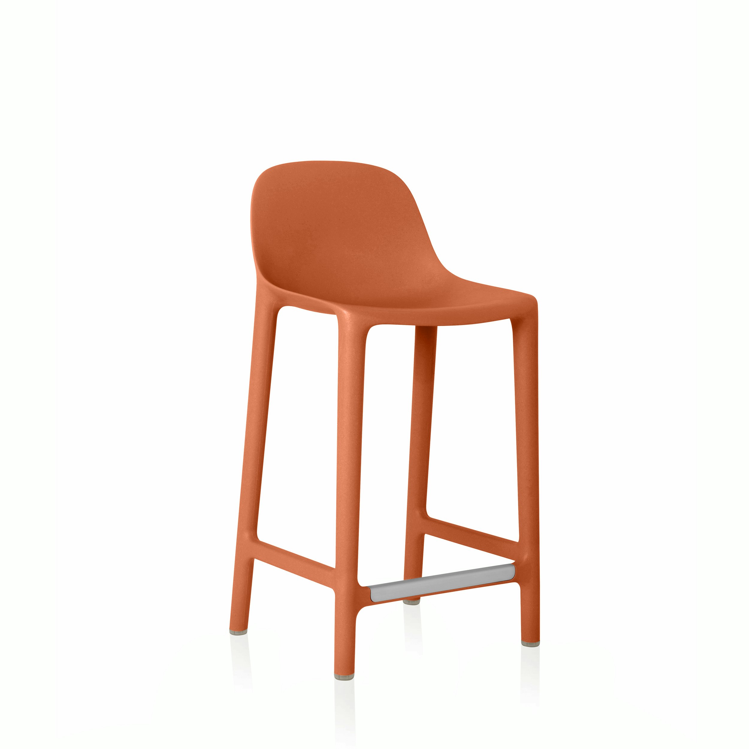 Broom Stool - Counter Height, Terracotta Orange