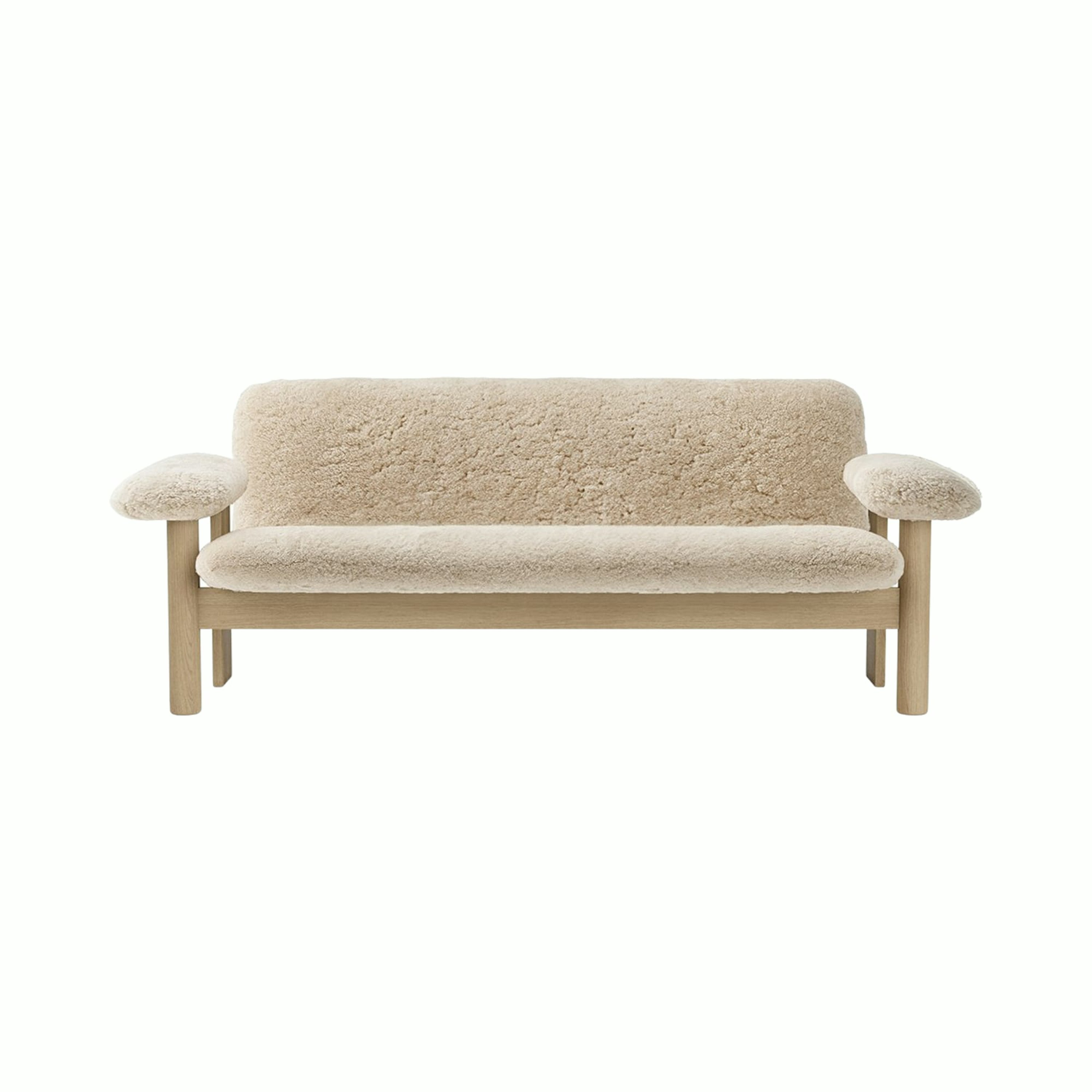 Brasilia Sofa - Natural Oak, Sheepskin, Nature