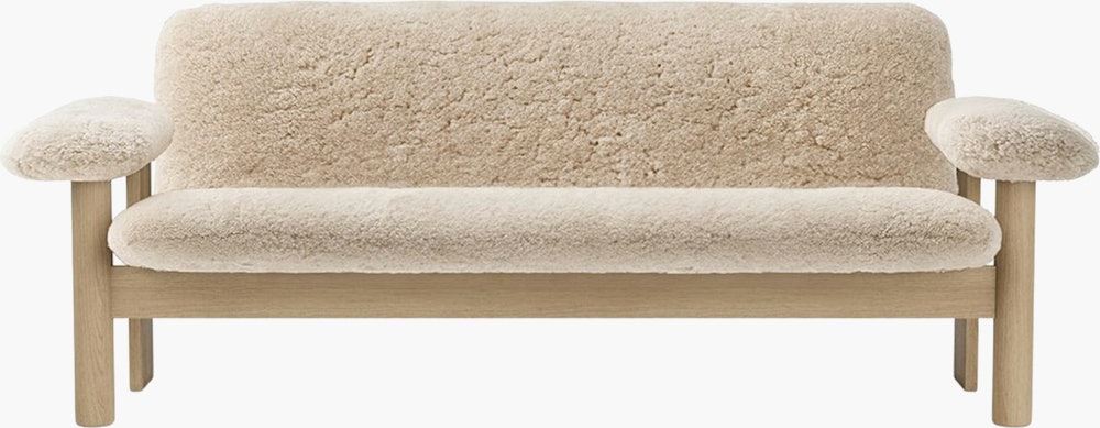 Brasilia Sofa - Natural Oak, Sheepskin, Nature