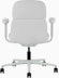 Rear view of a mid-back Asari chair by Herman Miller in light grey with height adjustable arms.