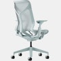 A glacier mid-back Cosm Chair with height adjustable arms.