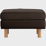 Lispenard Ottoman  in java brown leather with 6" legs.