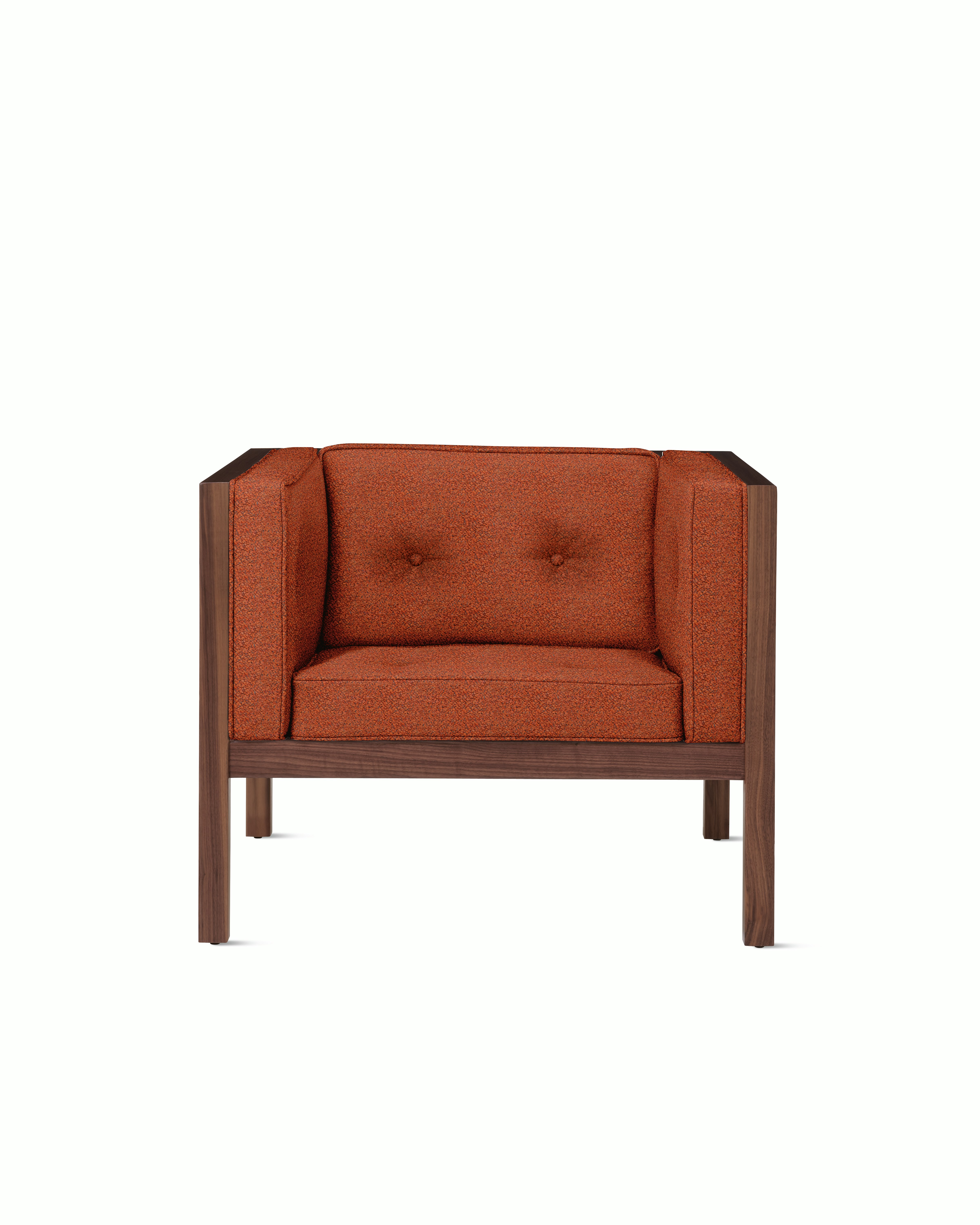 Cube Armchair - Whim,  Terra Cotta,  Walnut