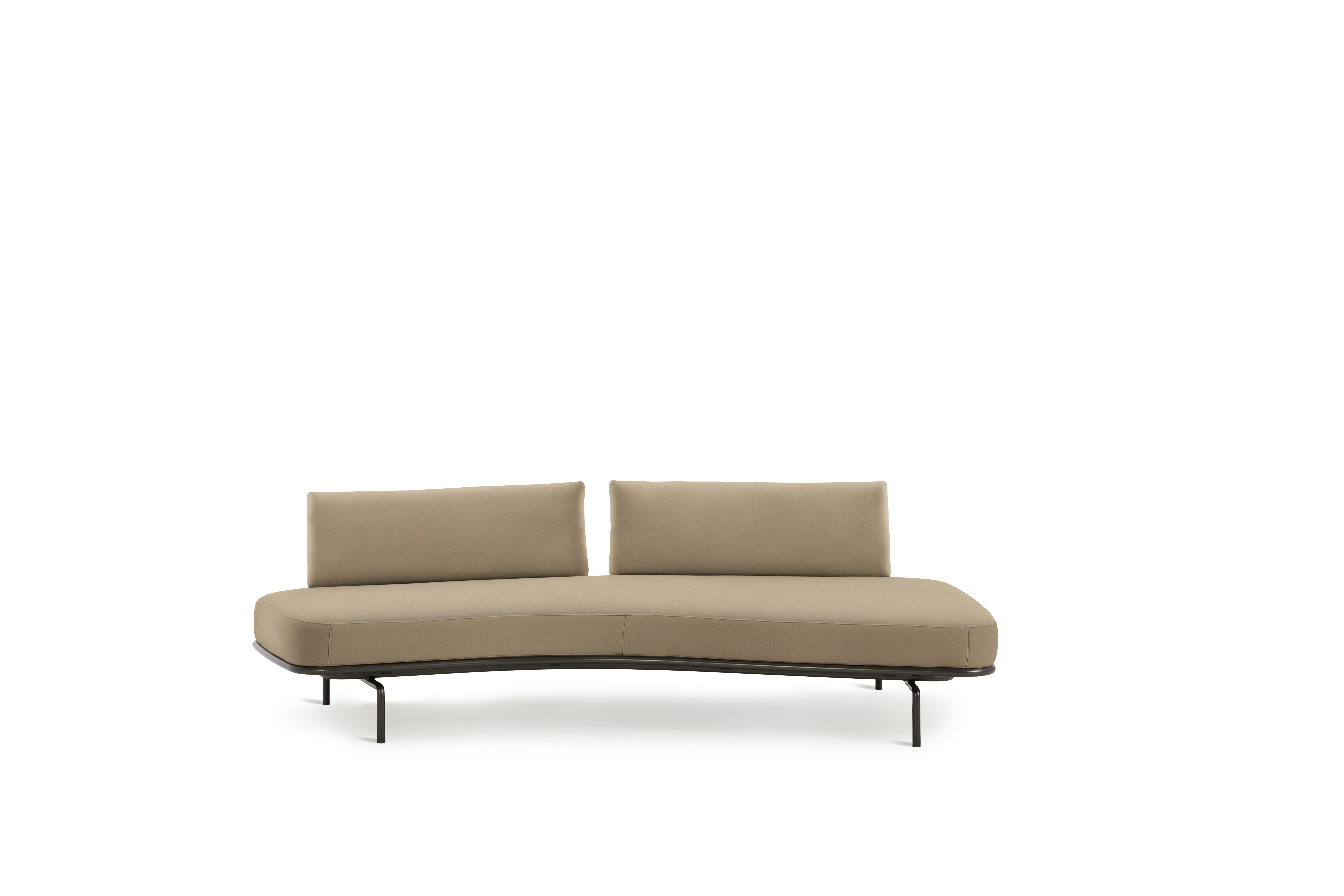 Panoramic Sofa - Right ,  Double Large,  Ultrasuede,  Pebble,  Charcoal