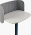 Detail shot of the Passport Work Table hush screen in light grey, shown on a table with blue base and white surface.