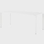 OE1 Rectangular Table with white surface and white legs viewed from an angle.