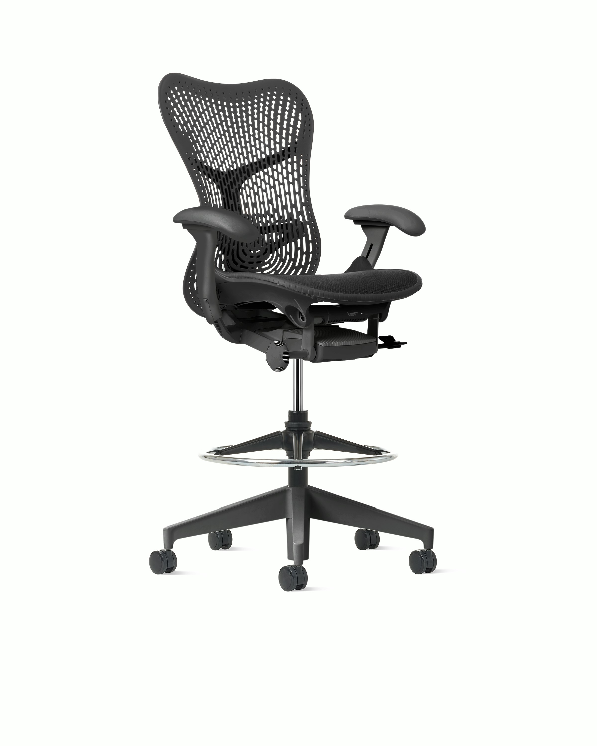 Mirra 2 Stool in Graphite with Graphite Triflex Suspension and Fixed seat