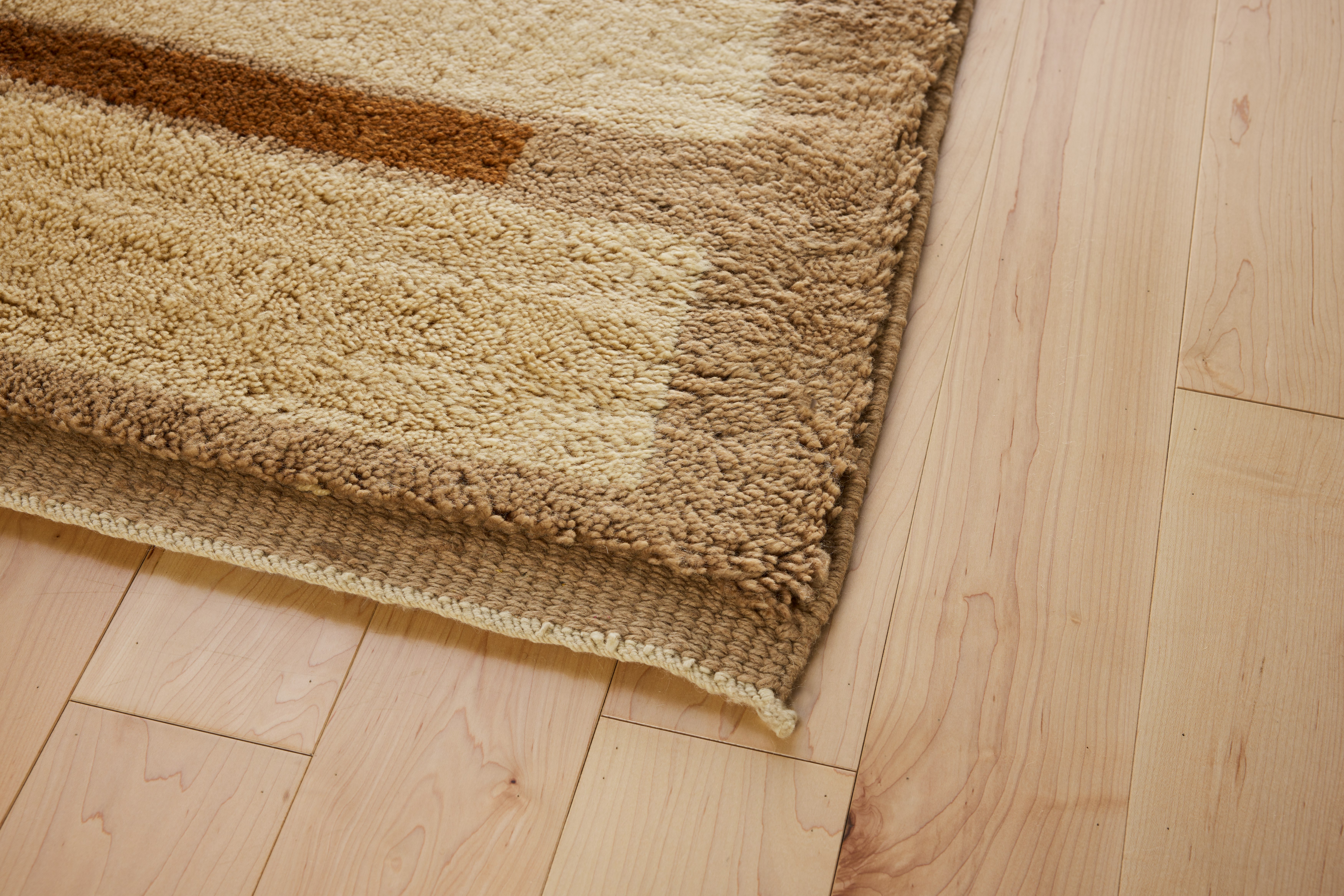 Brick Wool Moroccan Rug - Oat