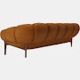 Croissant Sofa in Cuoio Chamois Leather and Oiled Walnut frame