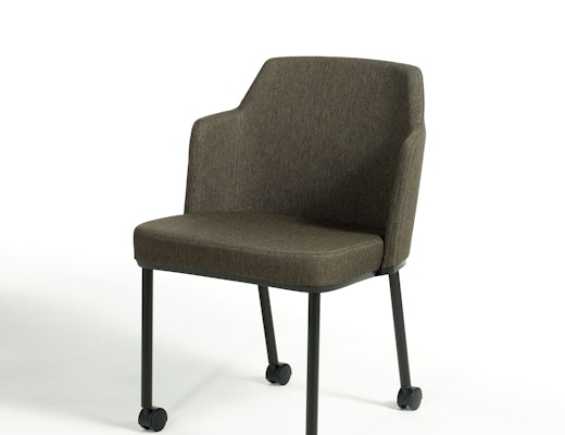 Remix Side Chair casters side seating mobile upholstered 4-leg 4 leg