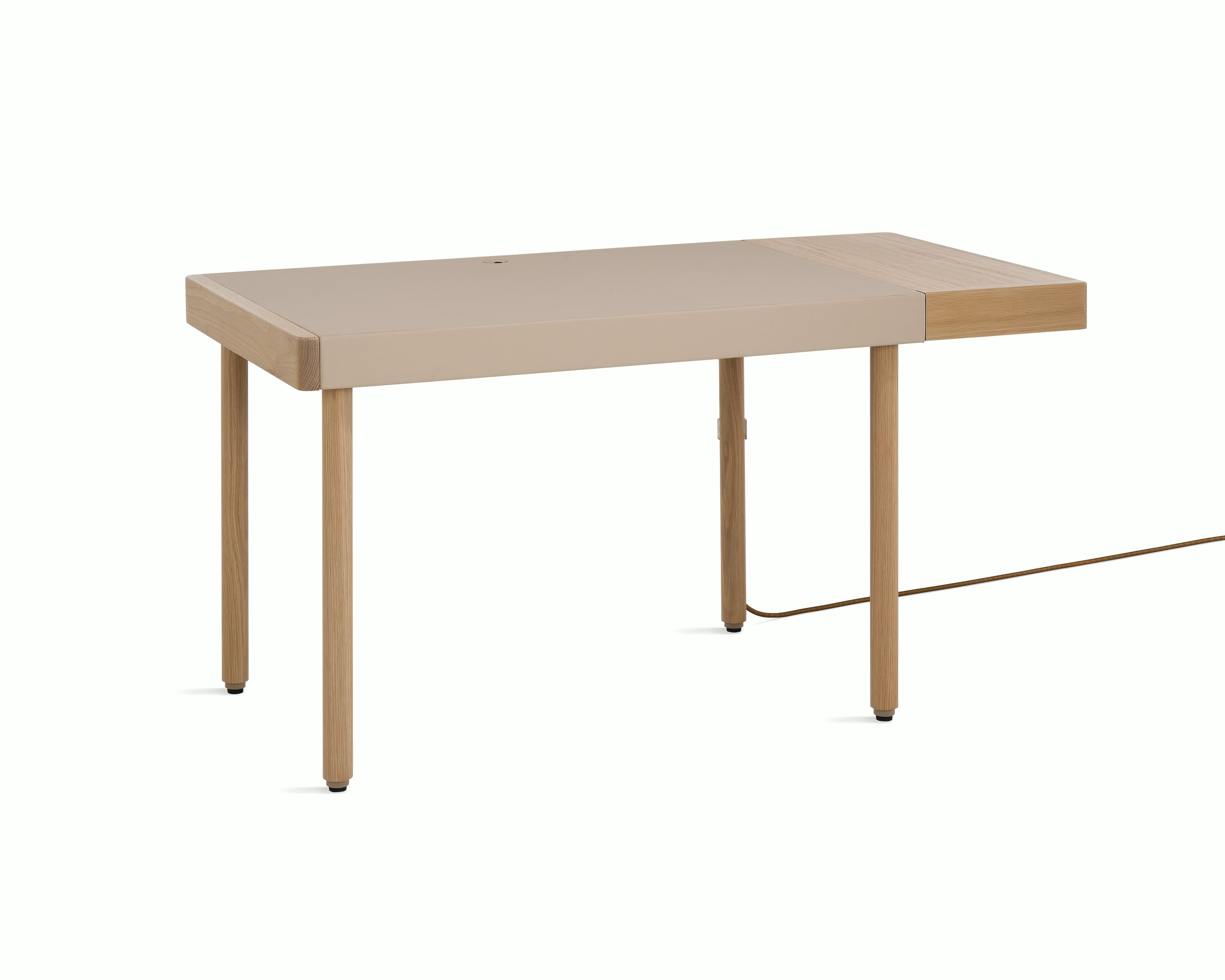 Leatherwrap Sit-to-Stand Desk, 1 Drawer Right