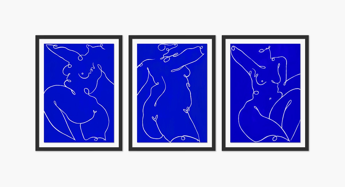 "Blue Dancer Series" by Laxmi Hussain, Set of 3