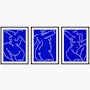 "Blue Dancer Series" by Laxmi Hussain, Set of 3 "Blue Dancer Series" by Laxmi Hussain, Set of 3