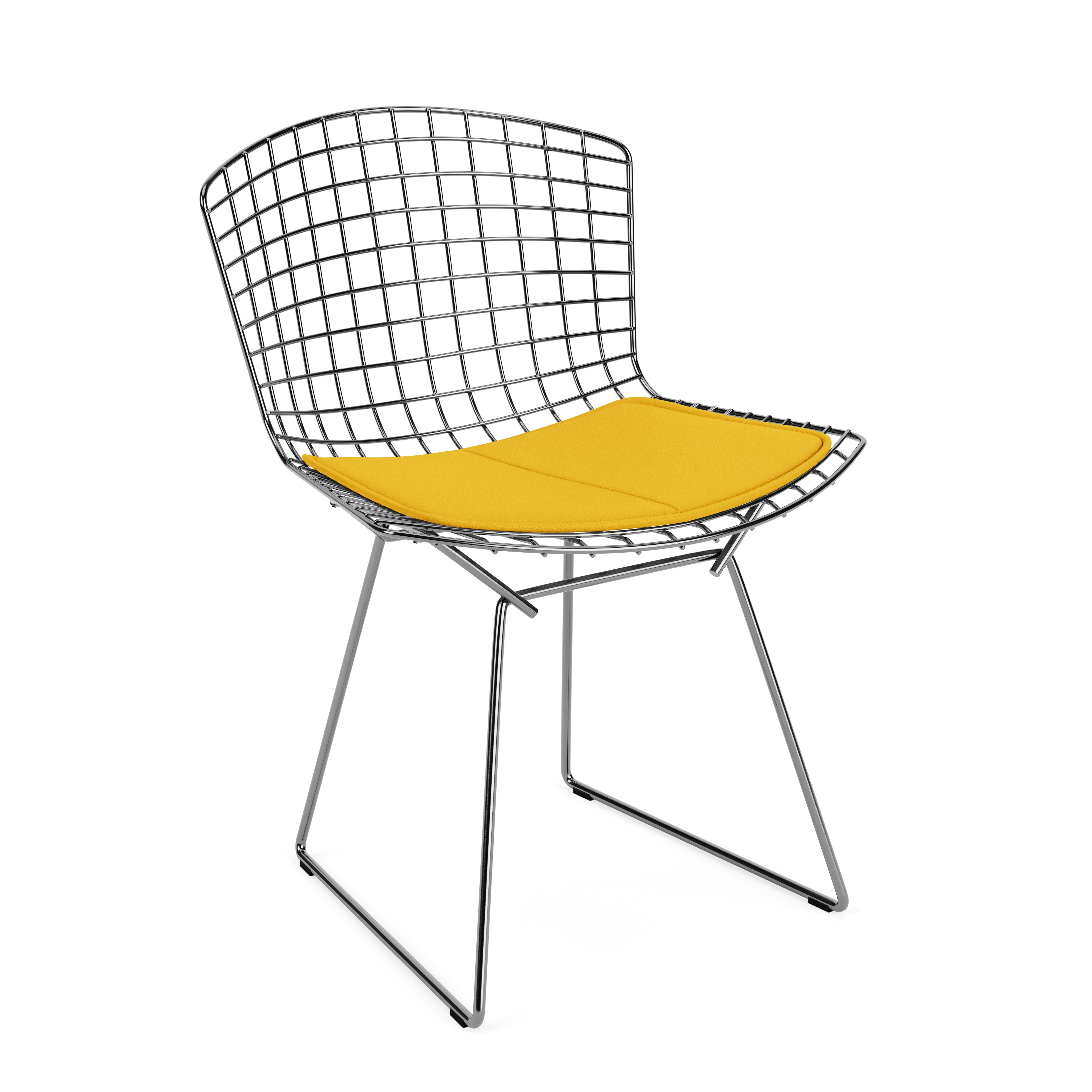 Bertoia Side Chair- Seat Pad, Polished Chrome, Prairie, Sunflower