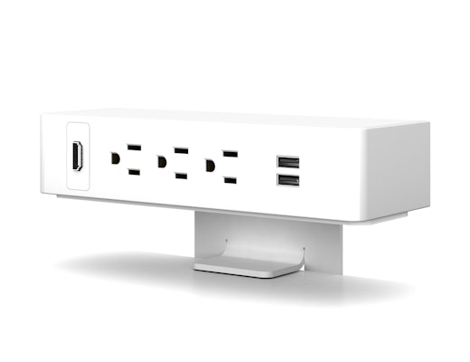Clamp-On Electrical Outlet, 311, White Body/White Bracket Clamp-On Electrical Outlet, 311, White Body/White Bracket