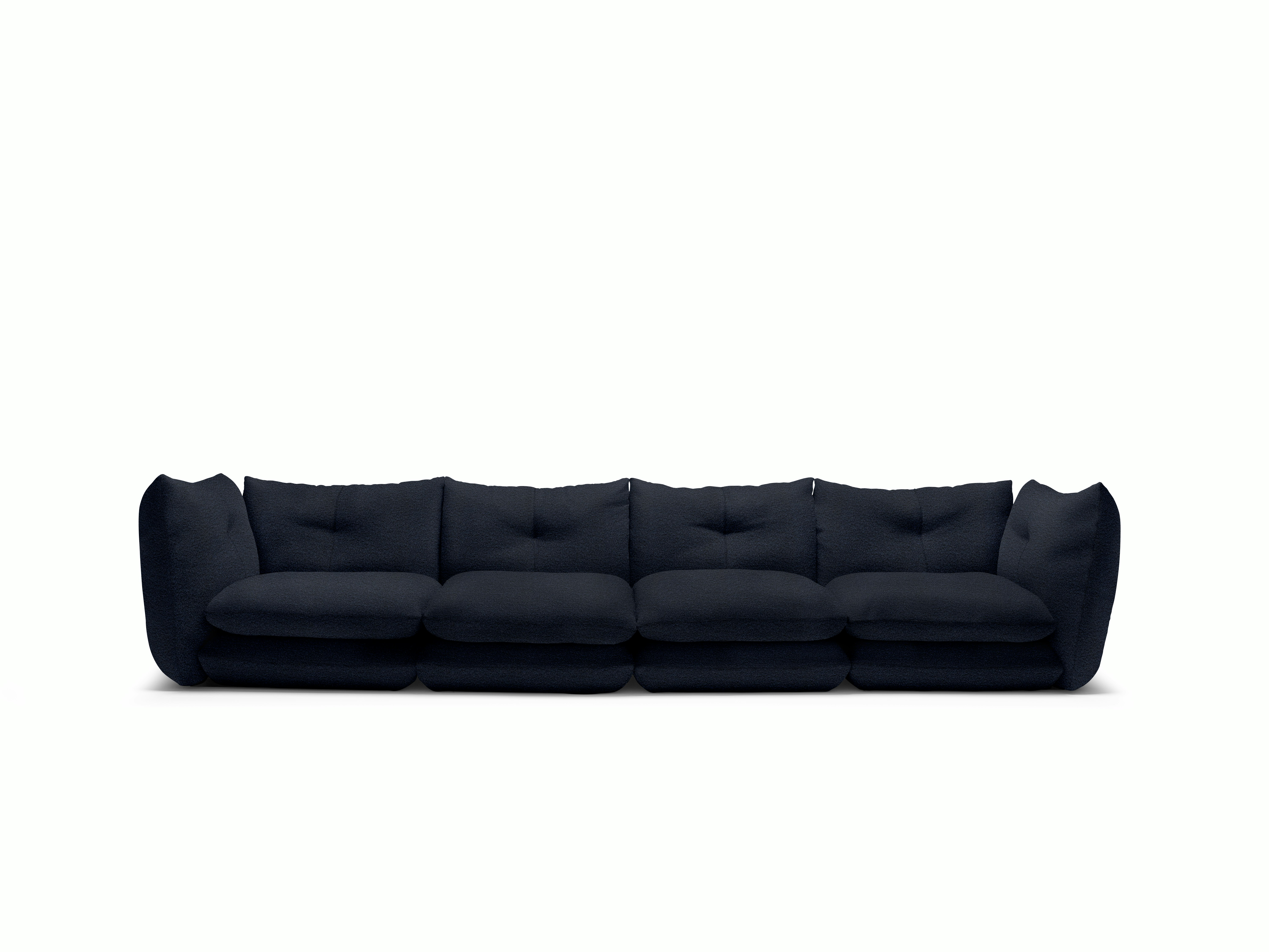 Pillo Sofa -  Four Seater,  Standard or Deep,  Curly ,  Blue