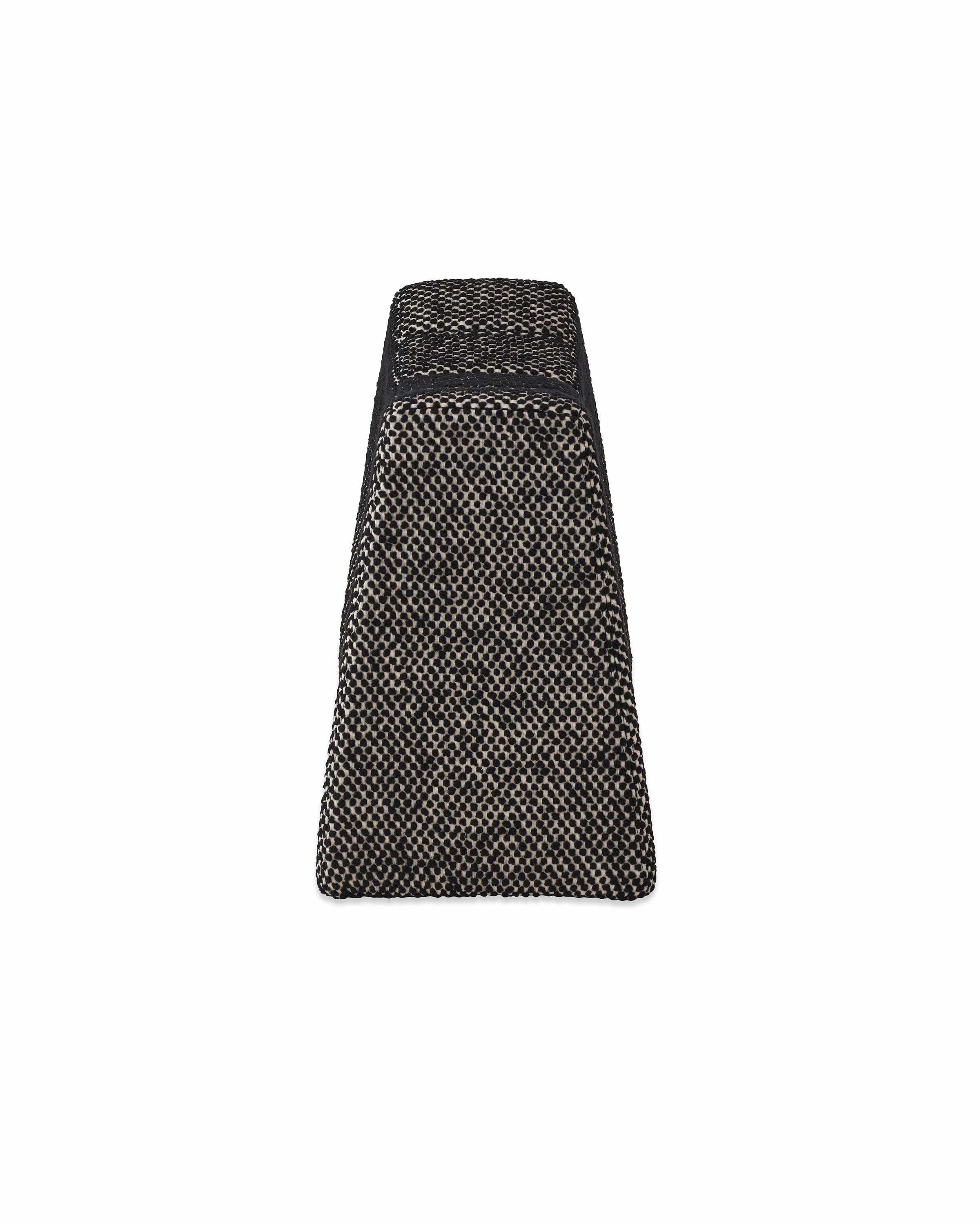 White background shot of Pinch stool in black fabric.