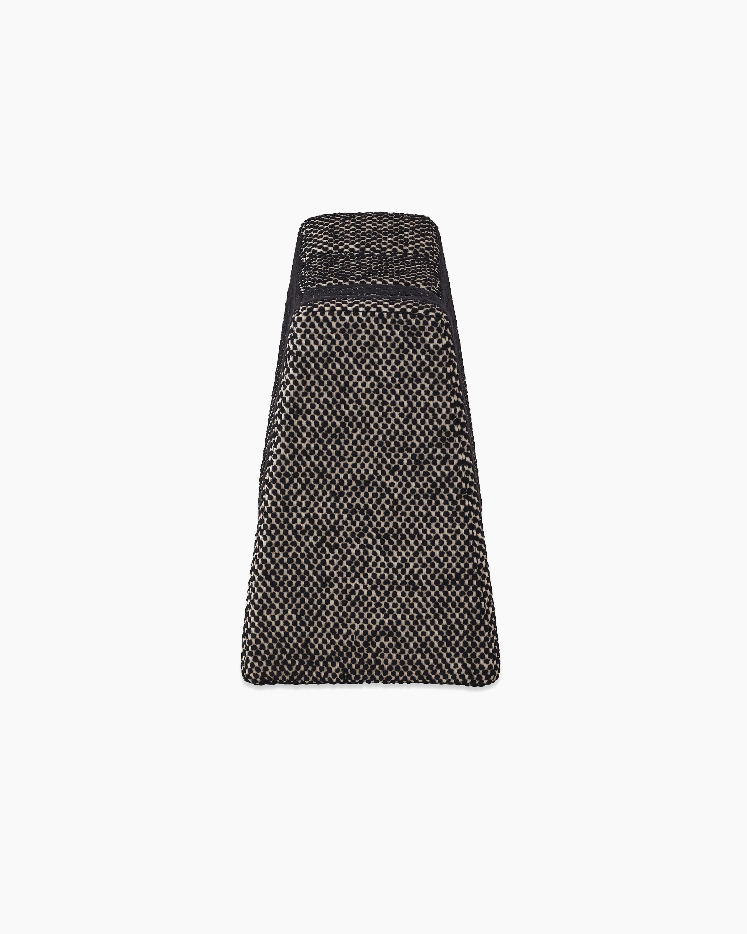 White background shot of Pinch stool in black fabric.