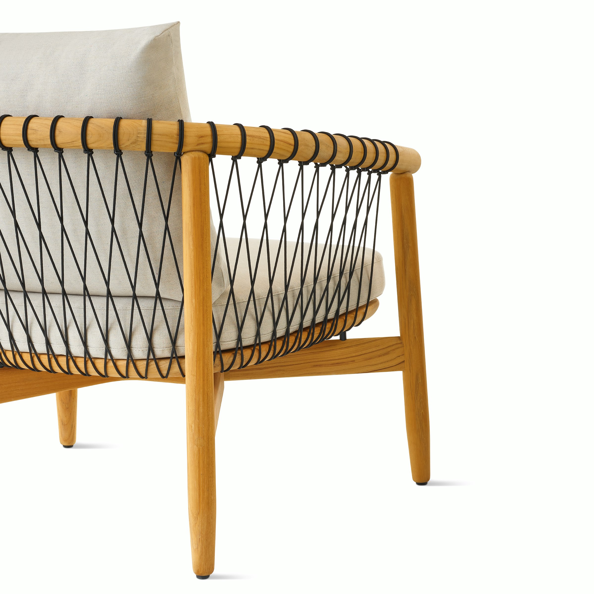 Crosshatch Outdoor Lounge Chair, rear detail view.