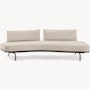 Panoramic Sofa - Right ,  Double Large,  Curly,  Ivory,  Charcoal