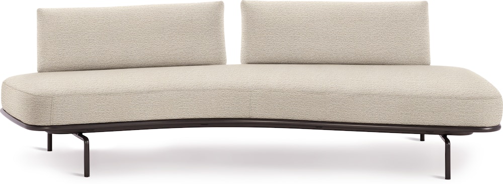Panoramic Sofa - Right ,  Double Large,  Curly,  Ivory,  Charcoal
